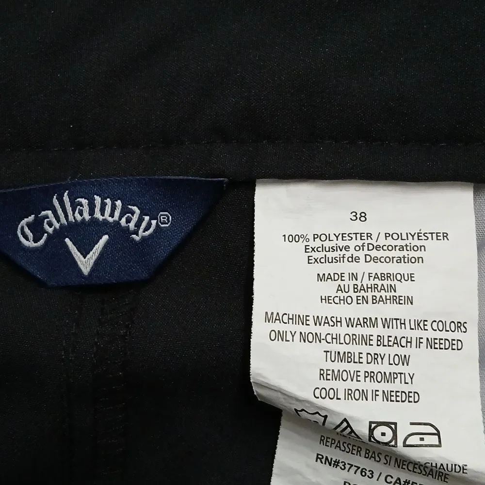 Callaway black front panel golf casual dress shorts  Sz 38  NWOT